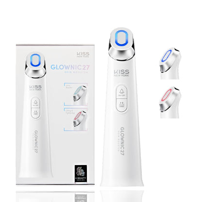 KISS NEW YORK GLOWNIC27 Facial Beauty Device, Microcurrent Glass Skin Booster to Improve Korean Skincare Absorption and Ability to Lift and Tone, Improve the